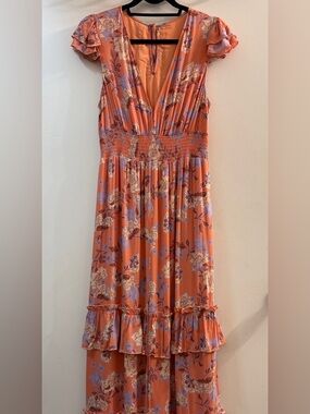 Ale by Alessandra Boho Floral Tiered Maxi Dress M